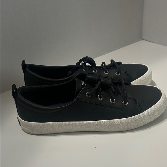 Sperry Black Sneakers with White Soles / Like New - Picture 1 of 5